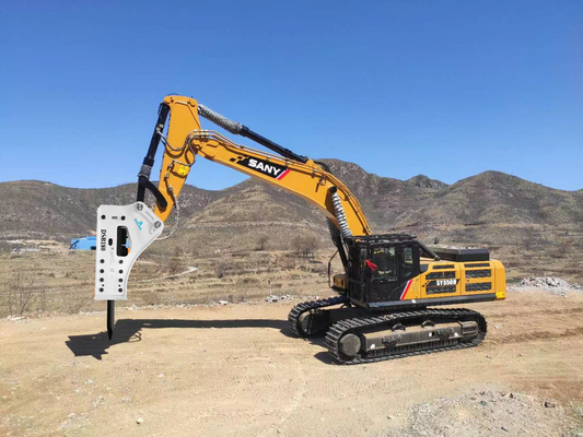 White 35 Tons Side Type Hydraulic Breaker Attachment For Excavator