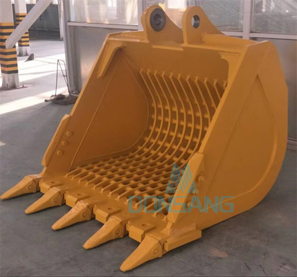 Yellow 0.74m3 Excavator Crusher Bucket 18-25 Ton Rock Crusher Bucket