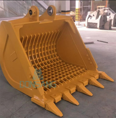 Yellow 0.74m3 Excavator Crusher Bucket 18-25 Ton Rock Crusher Bucket