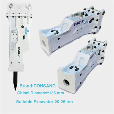 180 kgf/cm2 Hydraulic Hammer Breaker 165mm Wide Chisel Box Type Rock Breaker Attachment