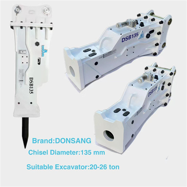 180 kgf/cm2 Hydraulic Hammer Breaker 165mm Wide Chisel Box Type Rock Breaker Attachment